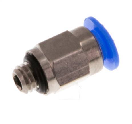 4mm x M 5 Push-in Fitting with Male Threads Brass/POM NBR Compact Design [5 Pieces]