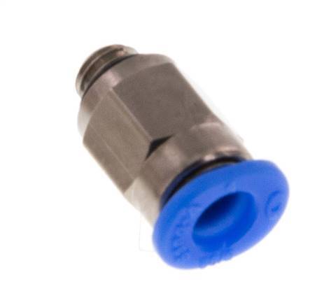 4mm x M 5 Push-in Fitting with Male Threads Brass/POM NBR Compact Design [5 Pieces]