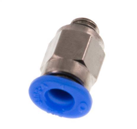 4mm x M 5 Push-in Fitting with Male Threads Brass/POM NBR Compact Design [5 Pieces]