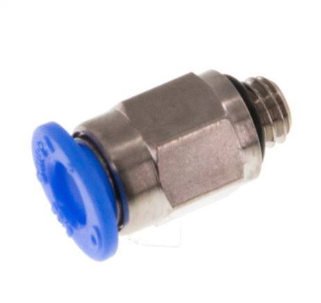 4mm x M 5 Push-in Fitting with Male Threads Brass/POM NBR Compact Design [5 Pieces]