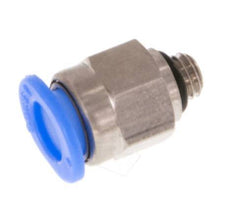 6mm x M 5 Push-in Fitting with Male Threads Brass/POM NBR Compact Design [5 Pieces]