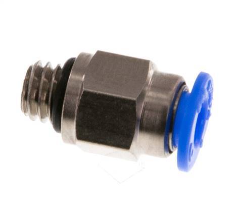 4mm x M 6 Push-in Fitting with Male Threads Brass/POM NBR Compact Design [2 Pieces]