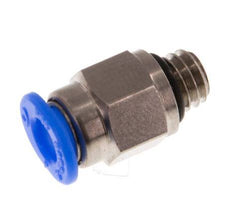4mm x M 6 Push-in Fitting with Male Threads Brass/POM NBR Compact Design [2 Pieces]