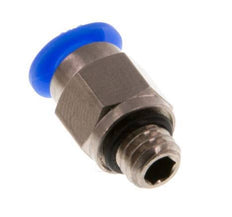 4mm x M 6 Push-in Fitting with Male Threads Brass/POM NBR Compact Design [2 Pieces]