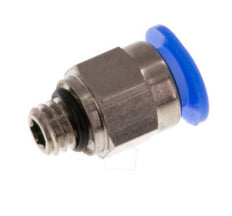 6mm x M 6 Push-in Fitting with Male Threads Brass/POM NBR Compact Design [2 Pieces]