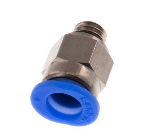 6mm x M 6 Push-in Fitting with Male Threads Brass/POM NBR Compact Design [2 Pieces]