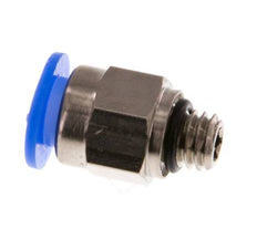 6mm x M 6 Push-in Fitting with Male Threads Brass/POM NBR Compact Design [2 Pieces]