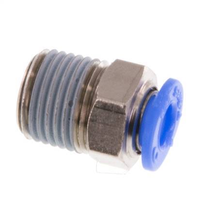 4mm x R1/8'' Push-in Fitting with Male Threads Brass/POM NBR Compact Design [5 Pieces]
