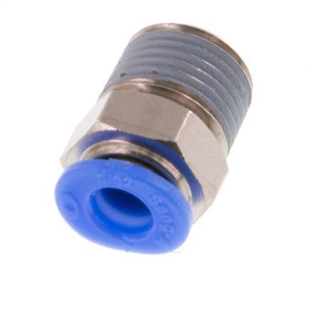 4mm x R1/8'' Push-in Fitting with Male Threads Brass/POM NBR Compact Design [5 Pieces]