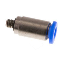 3mm x M 3 Push-in Fitting with Male Threads Steel/POM NBR Inner Hexagon Compact Design [2 Pieces]