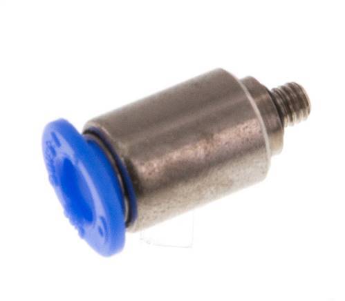 4mm x M 3 Push-in Fitting with Male Threads Steel/POM NBR Inner Hexagon Compact Design [2 Pieces]