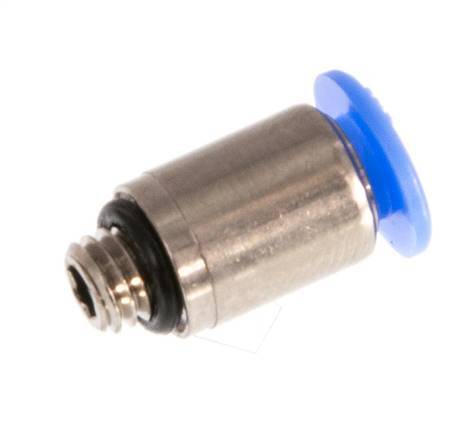 4mm x M 5 Push-in Fitting with Male Threads Brass/POM NBR Inner Hexagon Compact Design [5 Pieces]