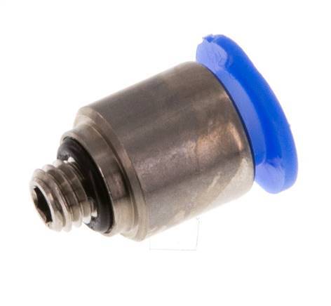 6mm x M 5 Push-in Fitting with Male Threads Brass/POM NBR Inner Hexagon Compact Design [5 Pieces]