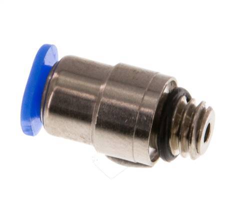 3mm x M 6 Push-in Fitting with Male Threads Brass/POM NBR Inner Hexagon Compact Design [2 Pieces]