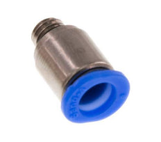 6mm x M 6 Push-in Fitting with Male Threads Brass/POM NBR Inner Hexagon Compact Design [2 Pieces]