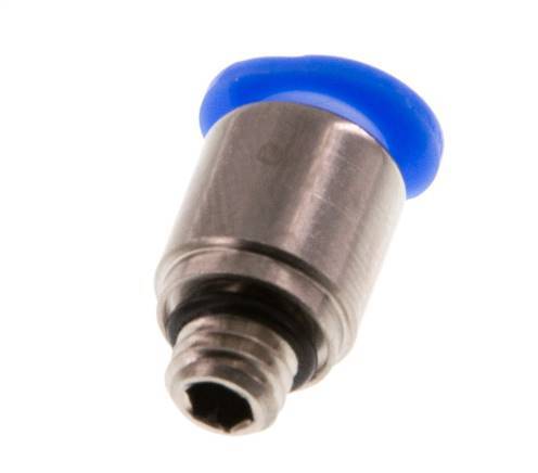 6mm x M 6 Push-in Fitting with Male Threads Brass/POM NBR Inner Hexagon Compact Design [2 Pieces]