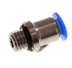 4mm x M 7 Push-in Fitting with Male Threads Brass/POM NBR Inner Hexagon Compact Design [5 Pieces]