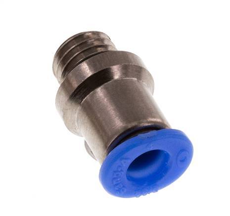 4mm x M 7 Push-in Fitting with Male Threads Brass/POM NBR Inner Hexagon Compact Design [5 Pieces]