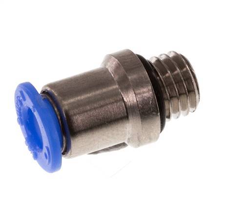 4mm x M 7 Push-in Fitting with Male Threads Brass/POM NBR Inner Hexagon Compact Design [5 Pieces]