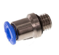 4mm x M 7 Push-in Fitting with Male Threads Brass/POM NBR Inner Hexagon Compact Design [5 Pieces]