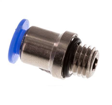 4mm x M 7 Push-in Fitting with Male Threads Brass/POM NBR Inner Hexagon Compact Design [5 Pieces]