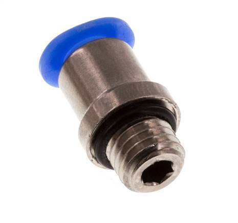 4mm x M 7 Push-in Fitting with Male Threads Brass/POM NBR Inner Hexagon Compact Design [5 Pieces]