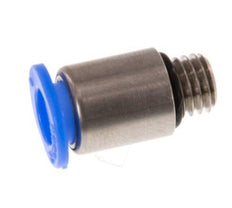 6mm x M 7 Push-in Fitting with Male Threads Brass/POM NBR Inner Hexagon Compact Design [5 Pieces]