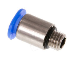 6mm x M 7 Push-in Fitting with Male Threads Brass/POM NBR Inner Hexagon Compact Design [5 Pieces]