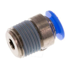 4mm x R1/8'' Push-in Fitting with Male Threads Brass/POM NBR Inner Hexagon Compact Design [5 Pieces]