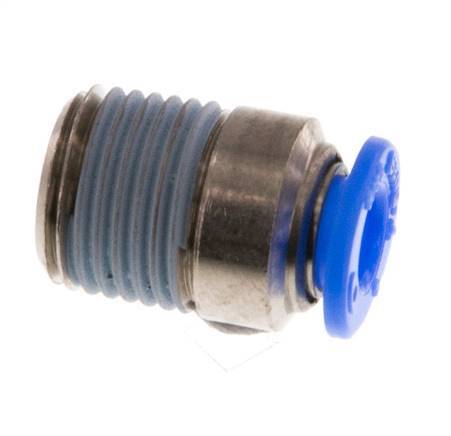 4mm x R1/8'' Push-in Fitting with Male Threads Brass/POM NBR Inner Hexagon Compact Design [5 Pieces]