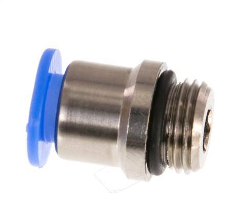 6mm x G1/8'' Push-in Fitting with Male Threads Brass/POM NBR Inner Hexagon Compact Design [5 Pieces]