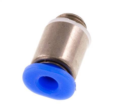 3mm x M 6 x 0.75 Push-in Fitting with Male Threads Brass/POM NBR Inner Hexagon Compact Design [5 Pieces]