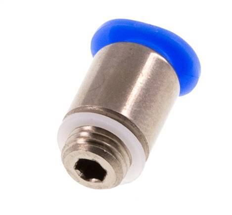 4mm x M 6 x 0.75 Push-in Fitting with Male Threads Brass/POM NBR Inner Hexagon Compact Design [5 Pieces]