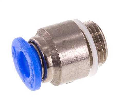 4mm x M 8 x 0.75 Push-in Fitting with Male Threads Brass/POM NBR Inner Hexagon Compact Design [5 Pieces]