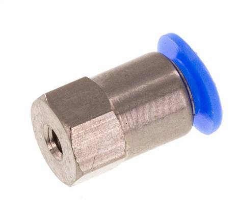 4mm x M 3 Push-in Fitting with Female Threads Steel/POM NBR Compact Design [2 Pieces]