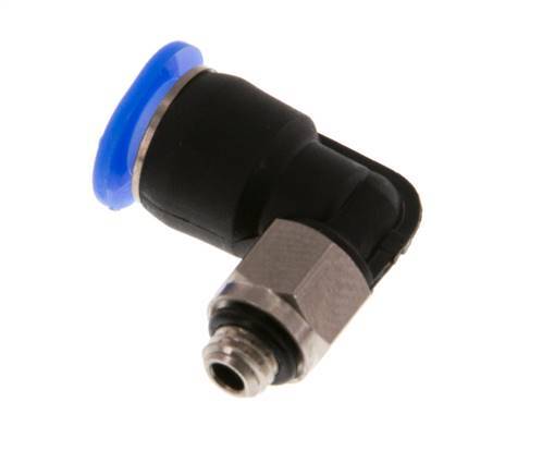 6mm x M 5 90deg Elbow Push-in Fitting with Male Threads Brass/PBT NBR Short Sleeve Rotatable Compact Design [2 Pieces]