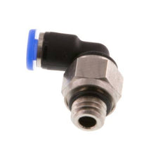 3mm x M 6 90deg Elbow Push-in Fitting with Male Threads Brass/PBT NBR Short Sleeve Rotatable Compact Design [2 Pieces]