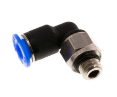 4mm x M 6 90deg Elbow Push-in Fitting with Male Threads Brass/PBT NBR Short Sleeve Rotatable Compact Design [2 Pieces]