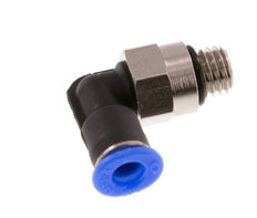 4mm x M 7 90deg Elbow Push-in Fitting with Male Threads Brass/PBT NBR Short Sleeve Rotatable Compact Design [2 Pieces]
