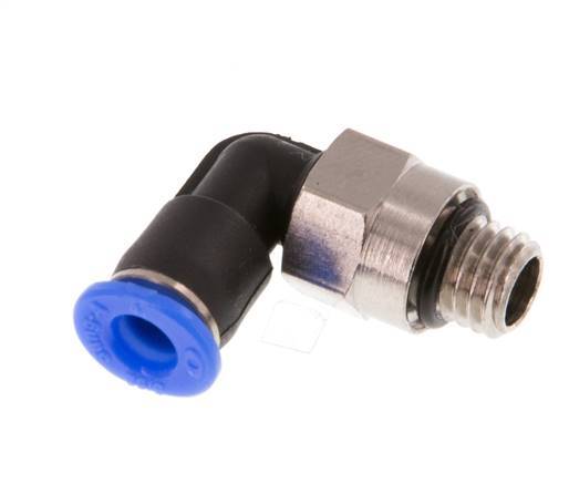 4mm x M 7 90deg Elbow Push-in Fitting with Male Threads Brass/PBT NBR Short Sleeve Rotatable Compact Design [2 Pieces]
