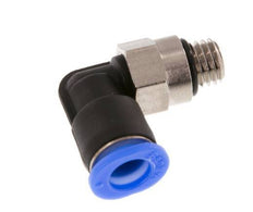 6mm x M 7 90deg Elbow Push-in Fitting with Male Threads Brass/PBT NBR Short Sleeve Rotatable Compact Design [2 Pieces]