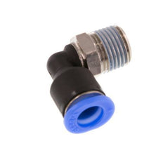 6mm x R1/8'' 90deg Elbow Push-in Fitting with Male Threads Brass/PBT NBR Short Sleeve Rotatable Compact Design [2 Pieces]
