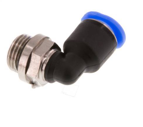 6mm x G1/8'' 90deg Elbow Push-in Fitting with Male Threads Brass/PBT NBR Short Sleeve Rotatable Compact Design [2 Pieces]