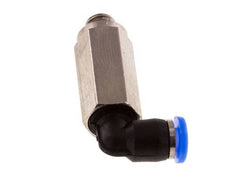 3mm x M 5 90deg Elbow Push-in Fitting with Male Threads Brass/PBT NBR Long Sleeve Rotatable Compact Design [2 Pieces]