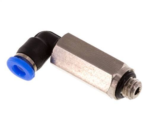 3mm x M 5 90deg Elbow Push-in Fitting with Male Threads Brass/PBT NBR Long Sleeve Rotatable Compact Design [2 Pieces]