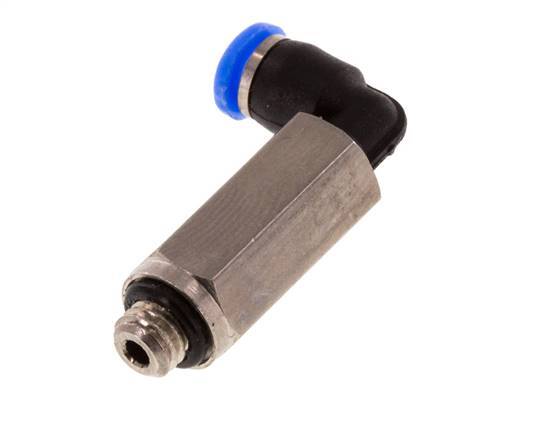 3mm x M 5 90deg Elbow Push-in Fitting with Male Threads Brass/PBT NBR Long Sleeve Rotatable Compact Design [2 Pieces]