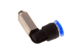 6mm x M 5 90deg Elbow Push-in Fitting with Male Threads Brass/PBT NBR Long Sleeve Rotatable Compact Design [2 Pieces]