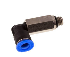 6mm x M 7 90deg Elbow Push-in Fitting with Male Threads Brass/PBT NBR Long Sleeve Rotatable Compact Design [2 Pieces]