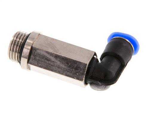 4mm x G1/8'' 90deg Elbow Push-in Fitting with Male Threads Brass/PBT NBR Long Sleeve Rotatable Compact Design [2 Pieces]