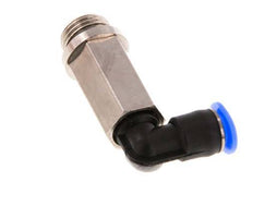 4mm x G1/8'' 90deg Elbow Push-in Fitting with Male Threads Brass/PBT NBR Long Sleeve Rotatable Compact Design [2 Pieces]